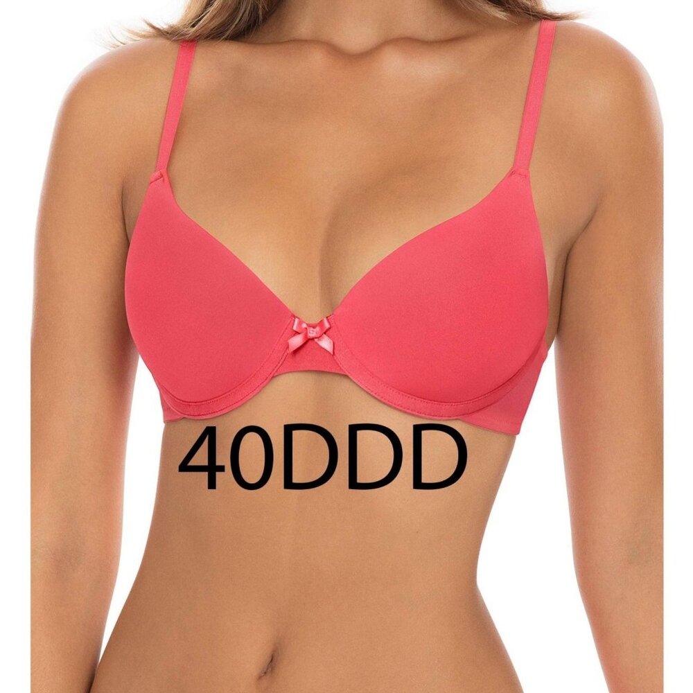 Secret Treasures Intimates Women's T-shirt Bra Size 40DDD Coral Silk NWT